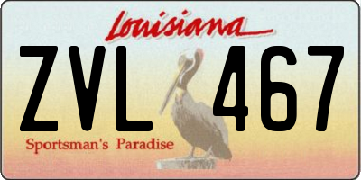 LA license plate ZVL467
