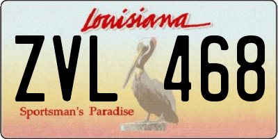 LA license plate ZVL468