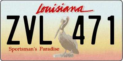 LA license plate ZVL471