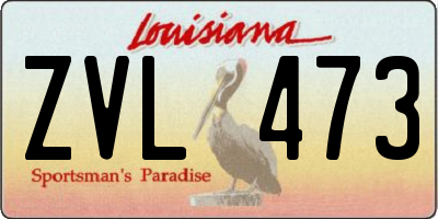 LA license plate ZVL473