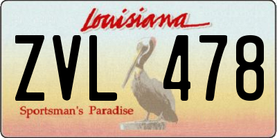 LA license plate ZVL478