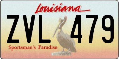 LA license plate ZVL479