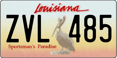 LA license plate ZVL485