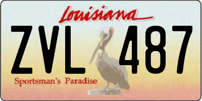 LA license plate ZVL487