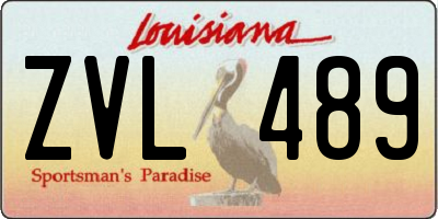 LA license plate ZVL489