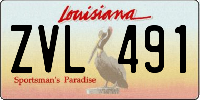 LA license plate ZVL491