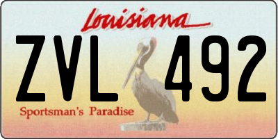LA license plate ZVL492
