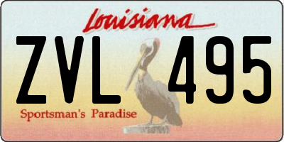 LA license plate ZVL495