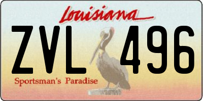 LA license plate ZVL496