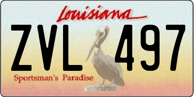 LA license plate ZVL497