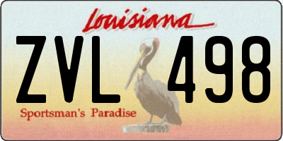 LA license plate ZVL498