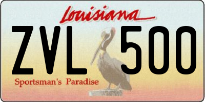 LA license plate ZVL500
