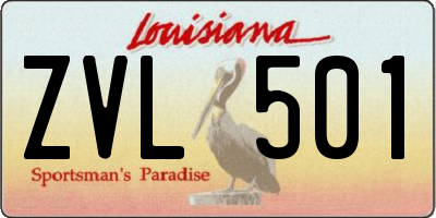 LA license plate ZVL501