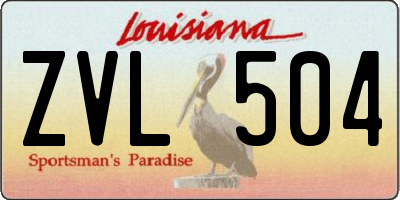 LA license plate ZVL504