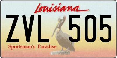 LA license plate ZVL505