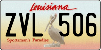 LA license plate ZVL506