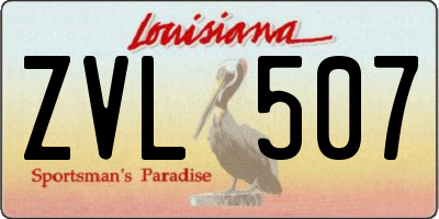 LA license plate ZVL507