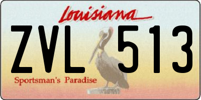 LA license plate ZVL513