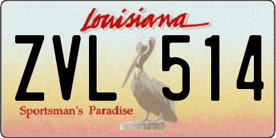 LA license plate ZVL514