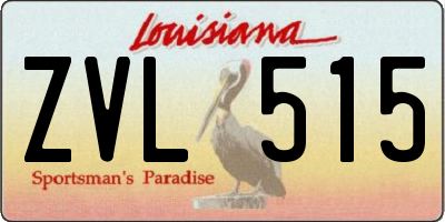 LA license plate ZVL515