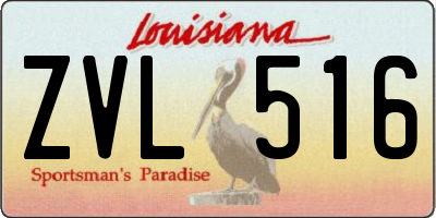 LA license plate ZVL516