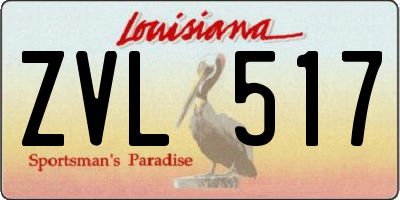 LA license plate ZVL517