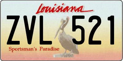 LA license plate ZVL521