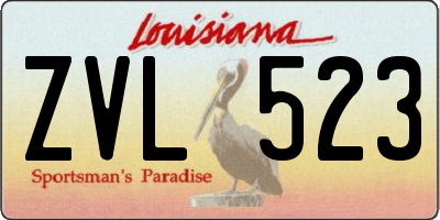 LA license plate ZVL523