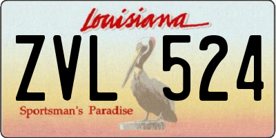 LA license plate ZVL524