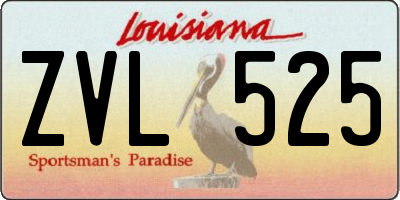 LA license plate ZVL525