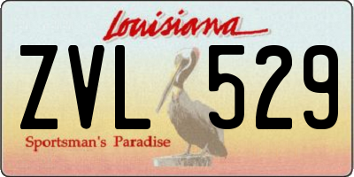 LA license plate ZVL529