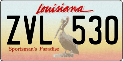 LA license plate ZVL530