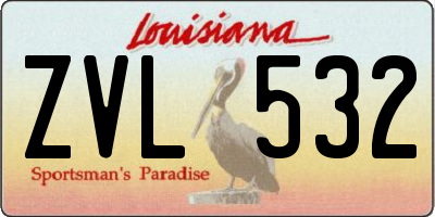LA license plate ZVL532