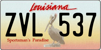LA license plate ZVL537