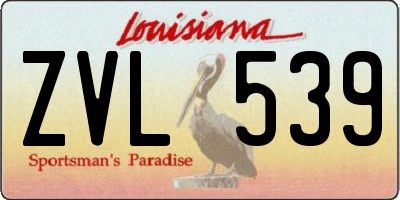 LA license plate ZVL539
