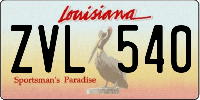 LA license plate ZVL540