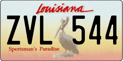 LA license plate ZVL544