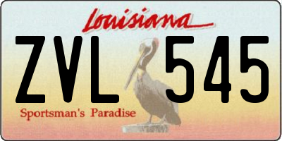 LA license plate ZVL545