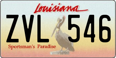 LA license plate ZVL546