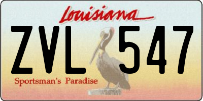 LA license plate ZVL547