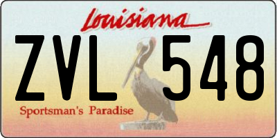 LA license plate ZVL548
