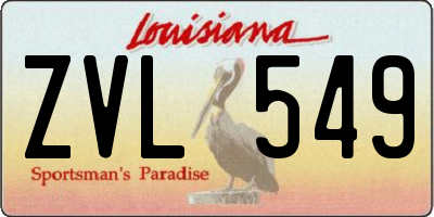LA license plate ZVL549