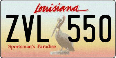 LA license plate ZVL550
