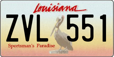 LA license plate ZVL551