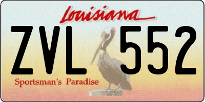 LA license plate ZVL552