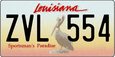 LA license plate ZVL554