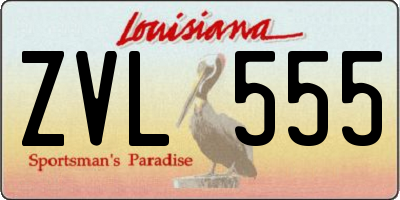 LA license plate ZVL555