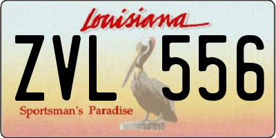 LA license plate ZVL556