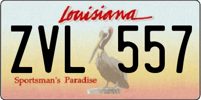LA license plate ZVL557