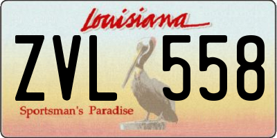 LA license plate ZVL558